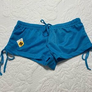 Alvin’s Island Women Blue Beach Short Size M Pensacola Beach Logo Back NWT #61